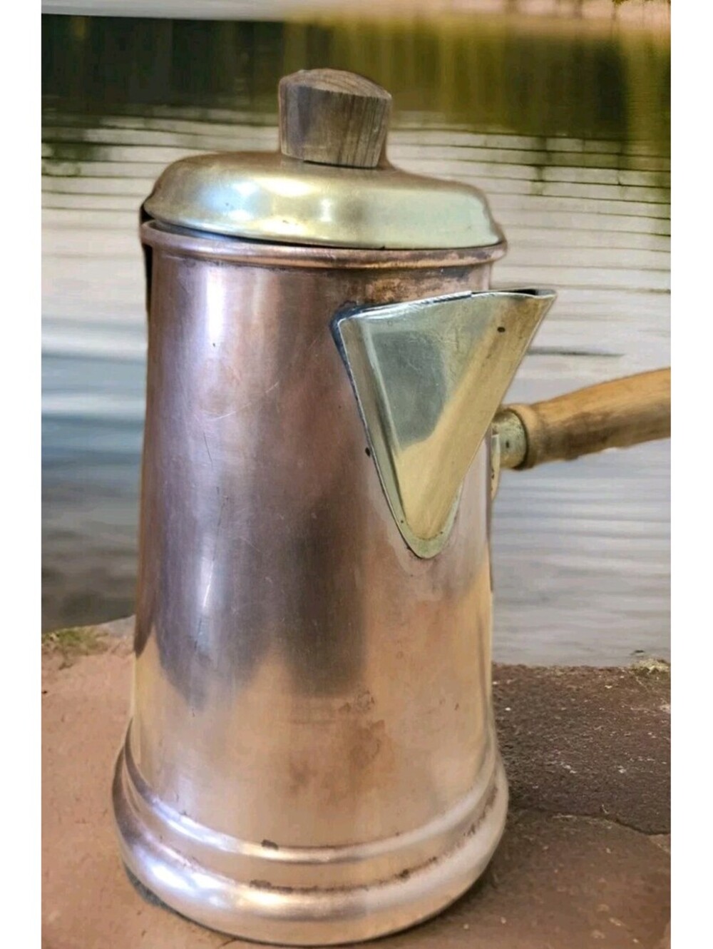 Vintage "La Belle Cuisine" Kettle Chocolate Coffee Teapot 2 Qts Tinned Interior